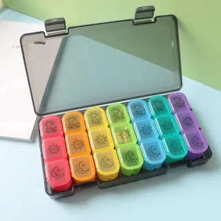 【納美生醫科技】專業藥師推薦遮光藥盒(方形7天21格)