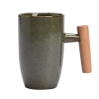 【Royal Duke】木柄窯燒陶瓷馬克杯350ML(二入組馬克杯 咖啡杯 陶瓷 馬克杯 杯 杯子 水杯)