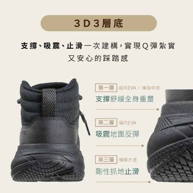 【Ustini】我挺你健康鞋 犀牛極地鞋男款 登山鞋 WET1001BKB冒險黑防水X排靜電(41)