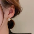 【Emi 艾迷】性感別緻閃耀珍珠水鑽925銀針耳環耳扣