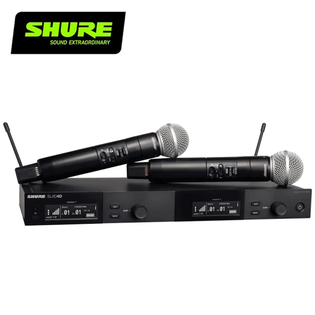 【SHURE】SLXD24D/SM58 數位雙頻無線麥克風組1對2/原廠公司貨