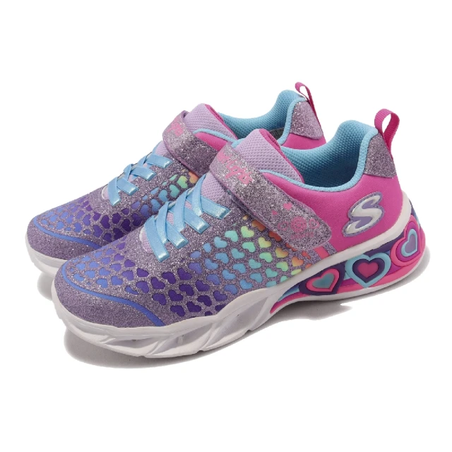 SKECHERS 童鞋 S Lights-Sweetheart Light 中童 紫 燈鞋 發光 愛心 小朋友(302312LPRMT)