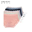 【PURE HEART】波浪蕾絲-氧化鋅抗菌 無痕內褲 中低腰 7色組(氧化鋅 抗菌 提臀 無痕 中低腰)