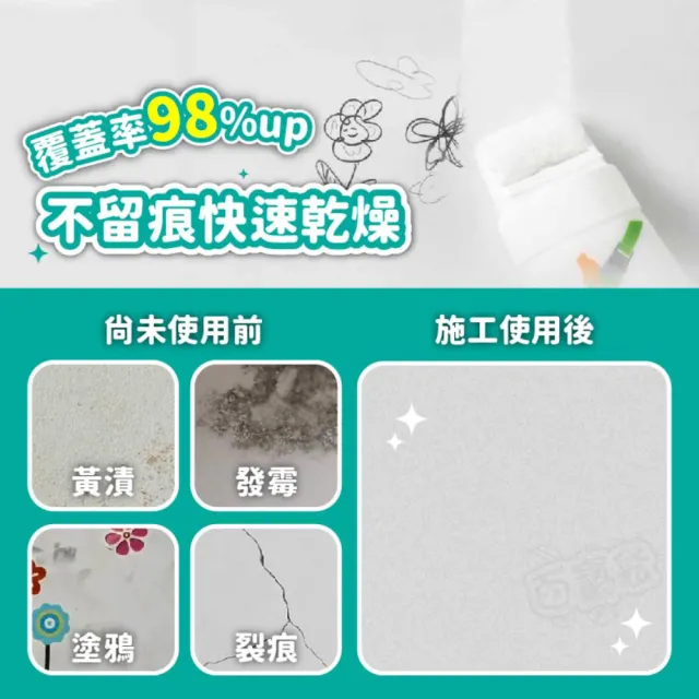 【指選好物】快速牆面小滾刷修補膏 100g 5入(牆面修補 牆面修補漆 牆面膏 補牆漆)