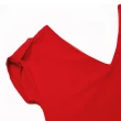 【OUWEY 歐薇】時尚甜美前後兩穿洋裝(紅色；S-L；3232437529)