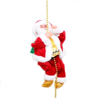 【應景 逗趣 萌趣 居家布置】聖誕老人電動爬行吊飾(耶誕節 聖誕樹 感恩節 禮物)