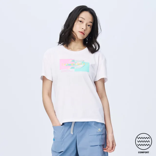 【BATIS 巴帝斯】彈力柔棉撞色短T - 女 - 兩色(乾爽棉質)