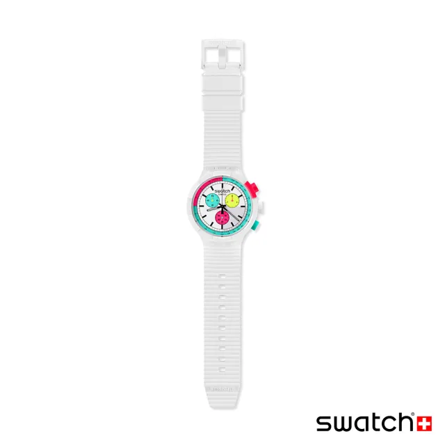 【SWATCH】THE PURITY OF NEON 大錶面運動手錶/男錶/女錶/瑞士製造 SB06W100(47mm)