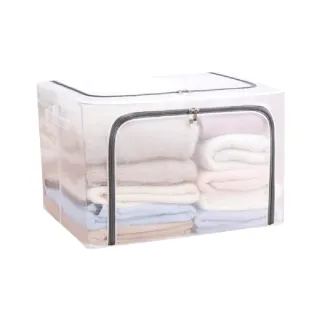 【EZlife】PVC透明防潮棉被衣服收納箱-110L