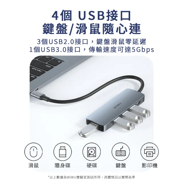 【WiWU】A541BC PD60W USB-C Alpha☆五合一 HUB集線器(PD60W/USB3.0/USB2.0)