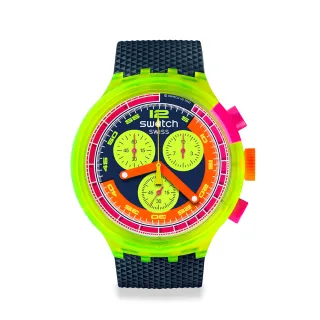 【SWATCH】NEON TO THE MAX 大錶面運動手錶/男錶/女錶/瑞士製造 SB06J100(47mm)