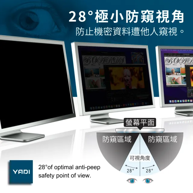 【YADI】Macbook Pro 13.3吋 A2289 專用 PF防窺視筆電螢幕保護貼(濾藍光/抗眩抗反光/SGS/磁吸可拆式)