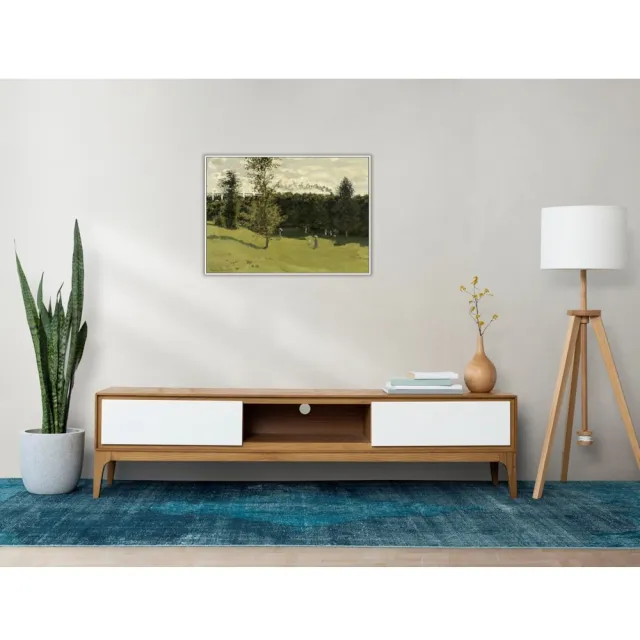 《鄉間火車》莫內Monet．印象派畫家 世界名畫 經典名畫 風景油畫-白框60x80CM