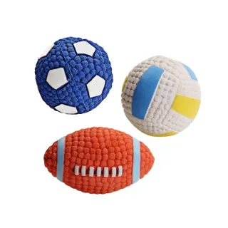 【Petvibe寵趣生活】狗狗乳膠玩具球三件組(寵物玩具/乳膠球/狗玩具/發聲玩具/磨牙)