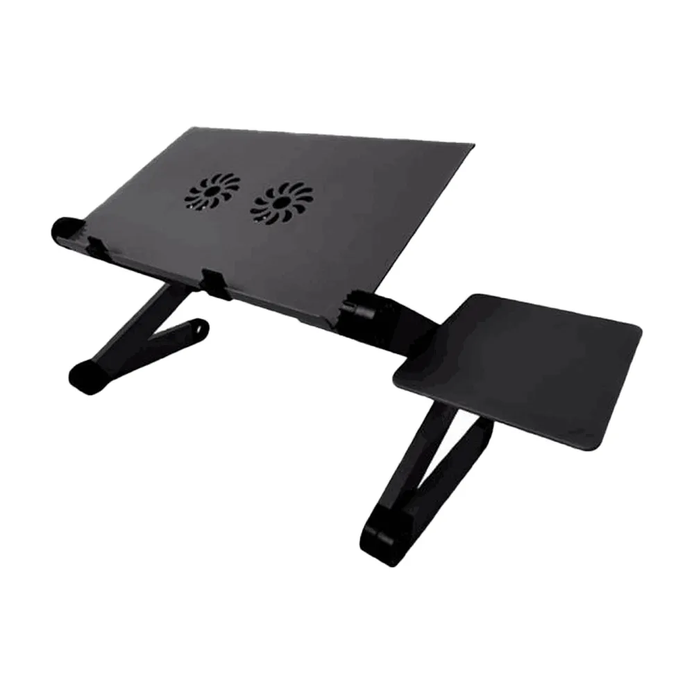 【NuoBIXING】散熱筆記本電腦桌支架-雙風扇+滑鼠板(電腦桌支架/床上書桌/懶人鋁合金桌子/散熱器)