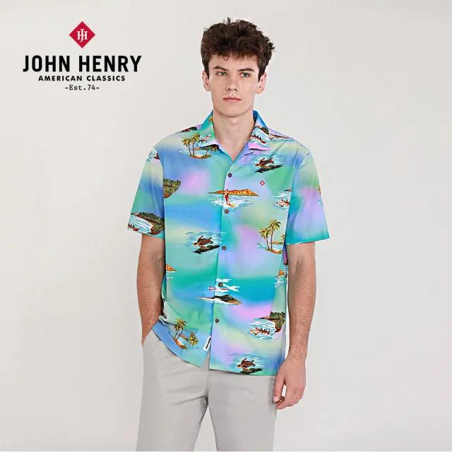 【JOHN HENRY】幻彩小島古巴領花襯衫