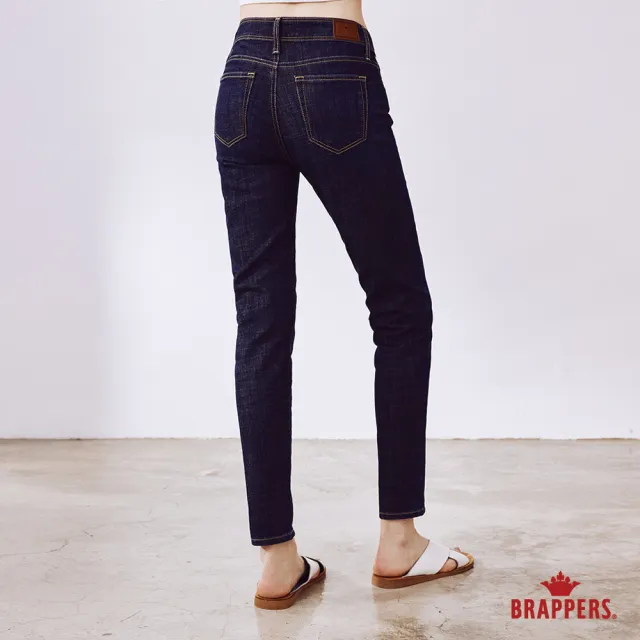 【BRAPPERS】女款 美腳ROYAL系列-中腰彈性八分窄管褲(深藍)