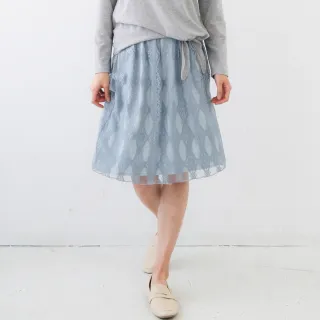 【PINK NEW GIRL】氣質蕾絲網紗鬆緊半身裙 J3601FD