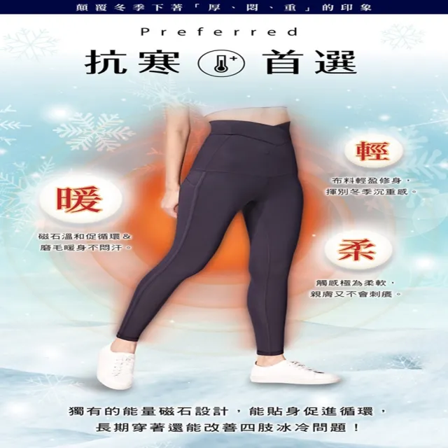 【iFit】愛瘦身 磁氣專科 順順超高腰磁石褲 輕暖磨毛款