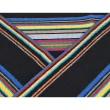 【Paul Smith】PAUL SMITH刺繡LOGO條紋設計針織羊毛流蘇圍巾(黑x彩色條紋)