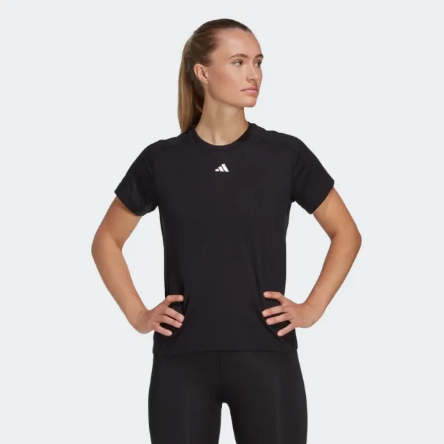【adidas 愛迪達】運動服 短袖上衣 女上衣 TR-ES CREW T(HR7795)