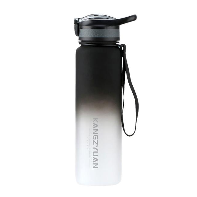 【酷鯊】跑酷彈吸 Tritan專業運動防漏登山勾漸層水壺 1000ml