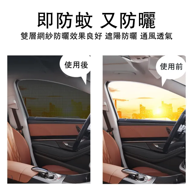 【東京 Ito】防蚊蟲汽車遮陽紗窗(車窗網紗 遮陽簾 車載 窗簾 防曬蚊帳 通用特斯拉Model3 通風 免安裝)