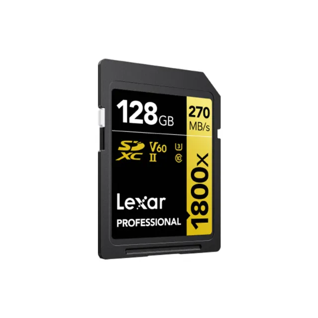 【Lexar 雷克沙】Professional 1800x SDXC™ UHS-II 128G記憶卡 GOLD 系列