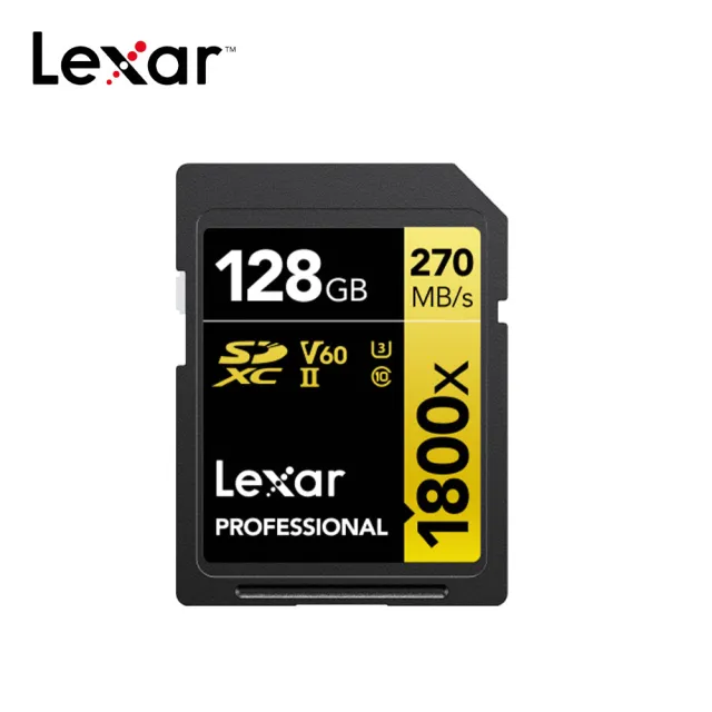 【Lexar 雷克沙】Professional 1800x SDXC™ UHS-II 128G記憶卡 GOLD 系列