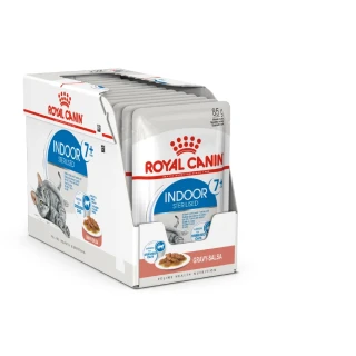 【ROYAL 法國皇家】室內熟齡貓濕糧IN+7W  85GX12包/盒(主食餐包)