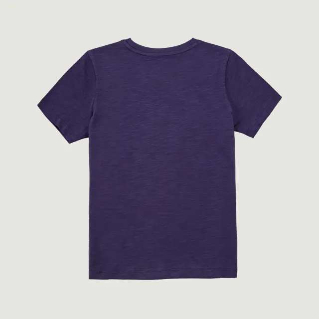 【Hang Ten】女裝-REGULAR FIT竹節棉國家公園夕陽印花短袖T恤(深藍)