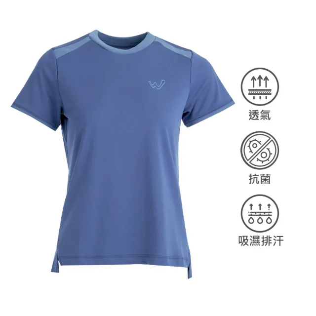 【Weather Report】圓領剪接T恤-女款 / 藍紫(WN2201-01)