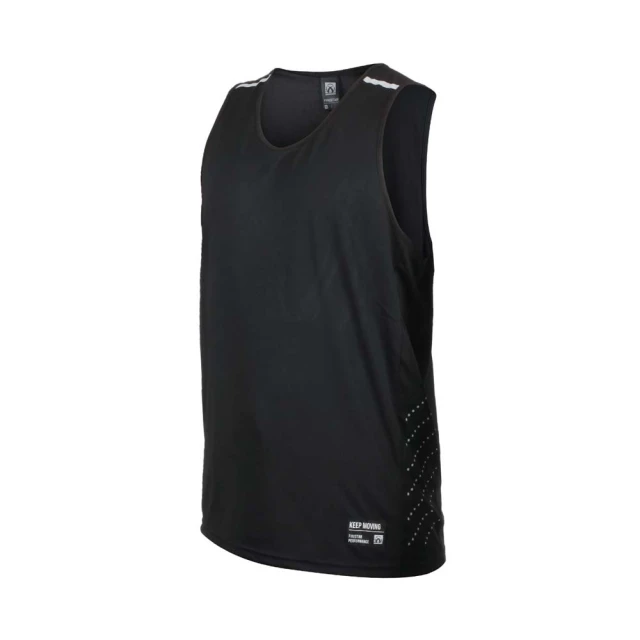 【FIRESTAR】男吸排訓練籃球背心-慢跑 路跑 運動 上衣 反光 吸濕排汗 黑銀(B3208-10)