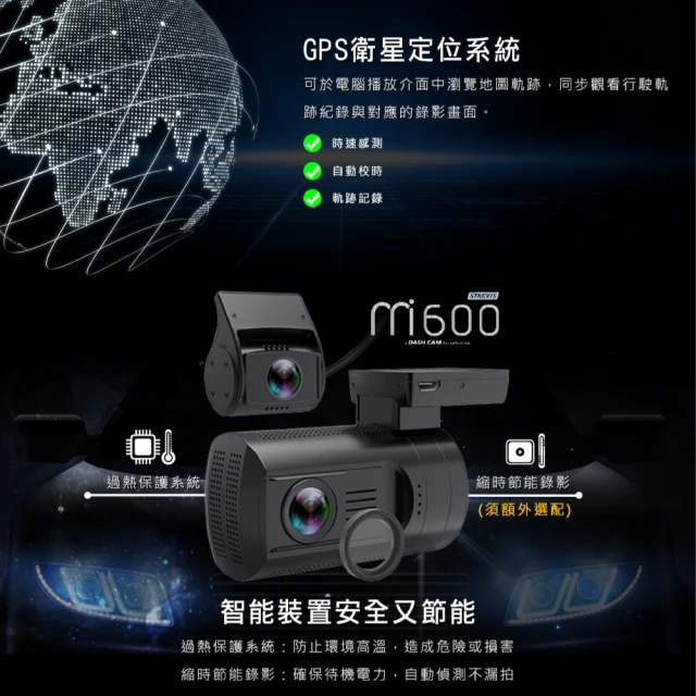 【AMBER 銨鉑】M600汽車行車紀錄器 聯詠晶片SONYStarvis星光夜視(級電容 內建 GPS含32G記憶卡)