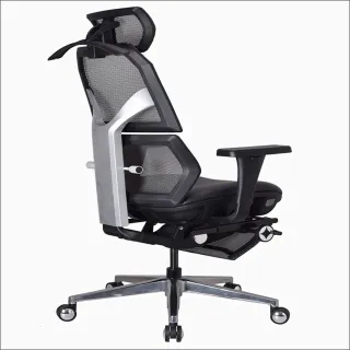 【特力屋】艾索人體工學椅 電腦椅 ESCL-A77 灰色 頭層牛皮質座椅