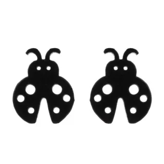 【VIA】白鋼耳釘 白鋼耳環 瓢蟲耳環/昆蟲系列 可愛七星小瓢蟲造型白鋼耳釘(黑色)
