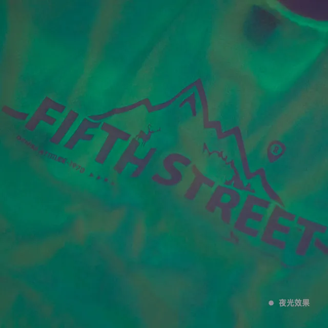 【5th STREET】雙11 中性款夜光上衣-米白(山形系列)