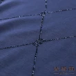 【MYVEGA 麥雪爾】棉質菱格紋水鑽上衣-藍