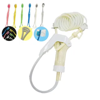 【派樂】立潔牙五國專利行動式沖牙器2組贈刮舌苔器兩用牙刷8支(免插電攜帶型沖牙機 牙齦按摩機)