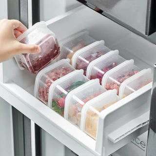 【Dagebeno荷生活】食品級PP材質透明條紋保鮮盒 冷凍肉類食材分裝盒-100ml三組(共12入)