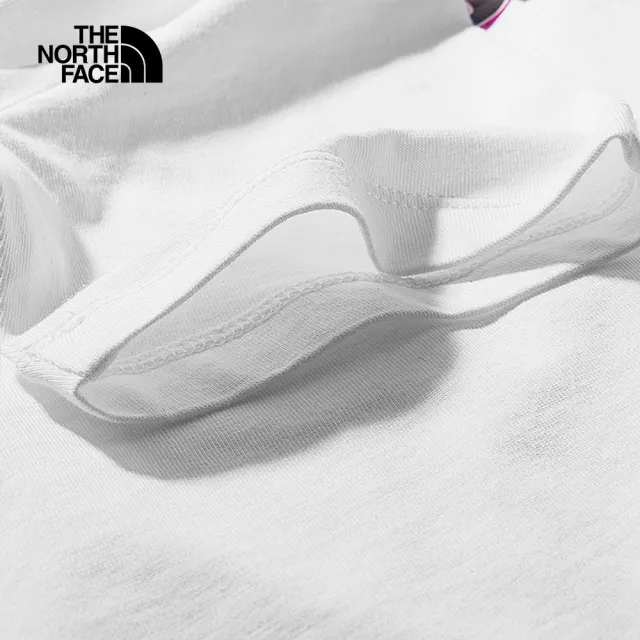 【The North Face 官方旗艦】北面兒童白色復古設計品牌標誌印花短袖T恤｜875AFN4