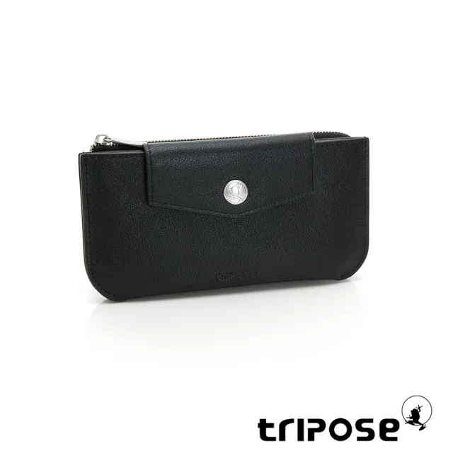 【tripose】TRANS進口牛皮簡式長夾(黑)