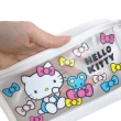 【小禮堂】Hello Kitty 皮質三角透明化妝包 白 - 2款隨機(平輸品)