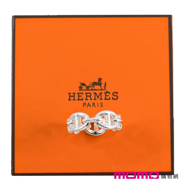 【Hermes 愛馬仕】純銀 豬鼻戒指(Chaine d Ancre)