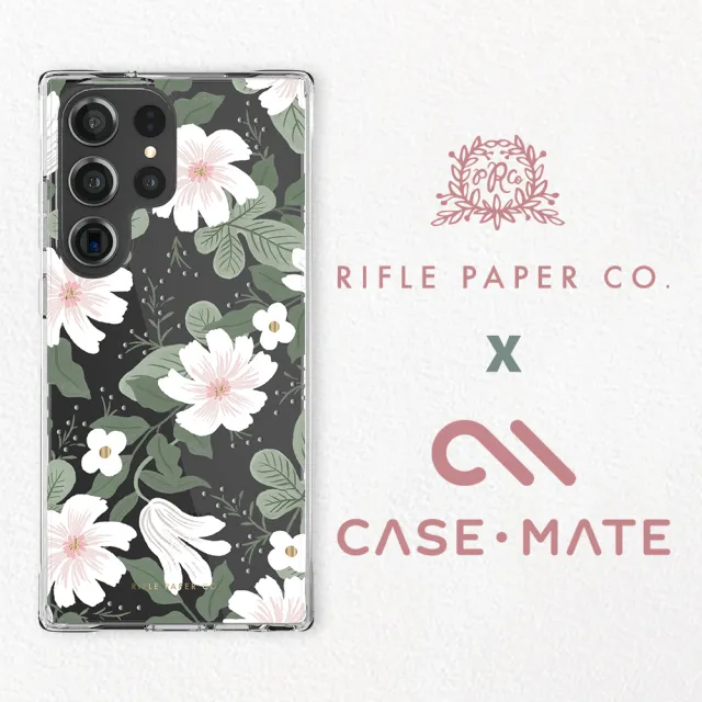 【CASE-MATE】Rifle Paper Co. 限量聯名款 三星 S23 Ultra 專用 防摔環保抗菌保護殼-小花柳葉菜