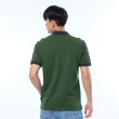 【JEEP】男裝 撞色領口袋短袖PLOO衫(綠色)
