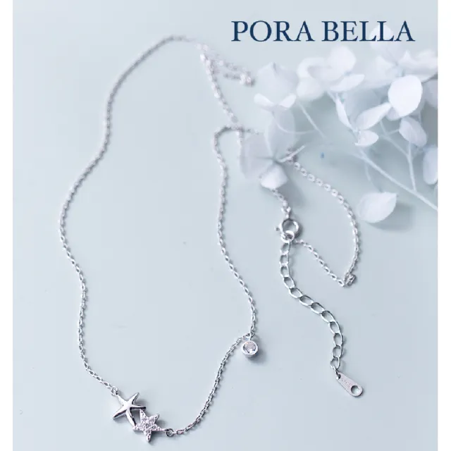 【Porabella】925純銀鋯石項鍊 純銀星星項鍊 輕奢小眾鎖骨 ins風 新款 2色可選