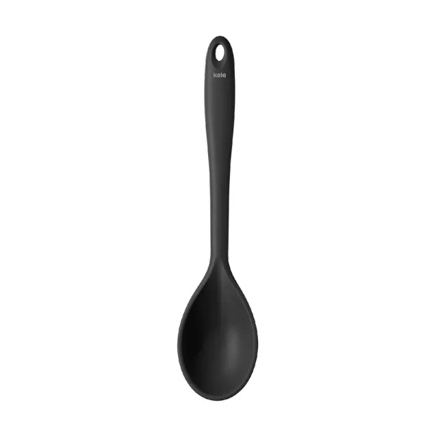 【KELA】德國 Tom不沾鍋矽膠料理匙 黑28cm / 攪拌匙 攪拌杓 料理杓