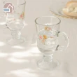 【韓國SSUEIM】古典玫瑰系列把手玻璃杯2件組(225ml)