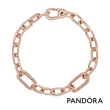 【Pandora 官方直營】Pandora ME 鎖鏈圈手鏈-鍍14k玫瑰金
